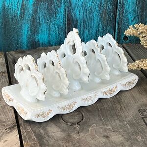 Rare Antique German  C T Carl Tielsch Porcelain Toast Rack Holder